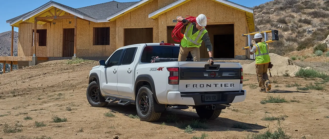 Nissan Frontier truck bed at a job site