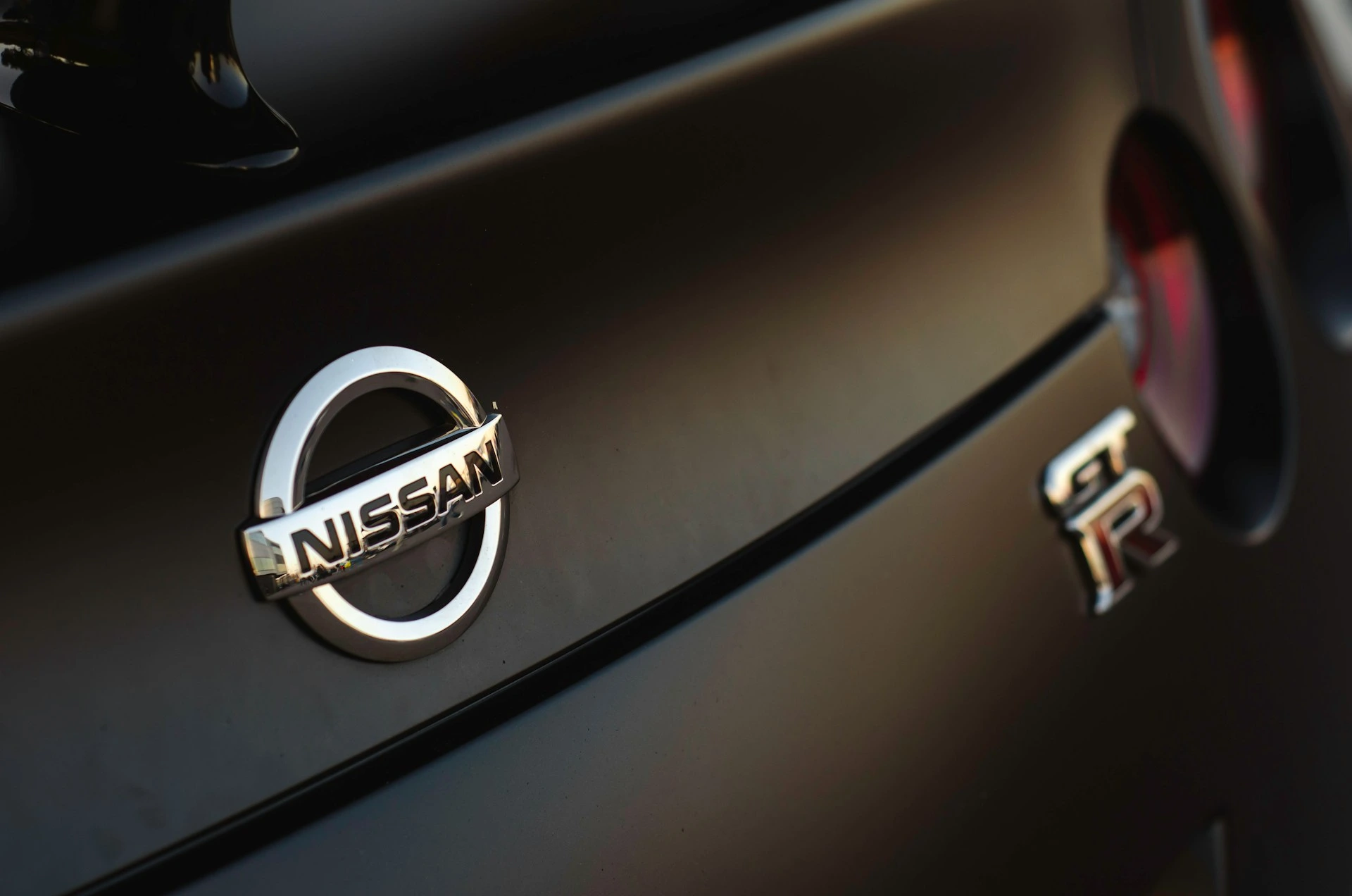 Nissan badge and GT-R emblem