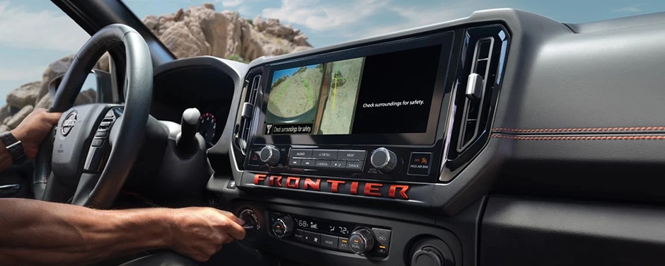 Nissan Frontier dashboard and Around View Monitor