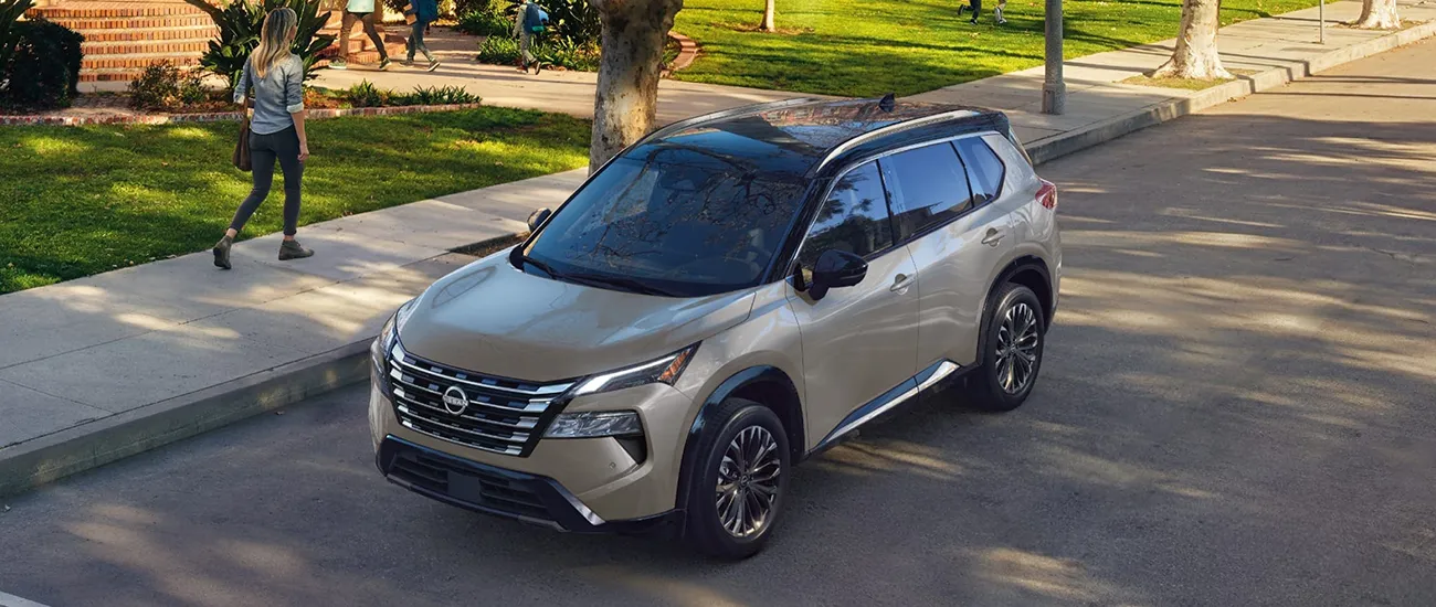 Nissan Rogue on a neighborhood street