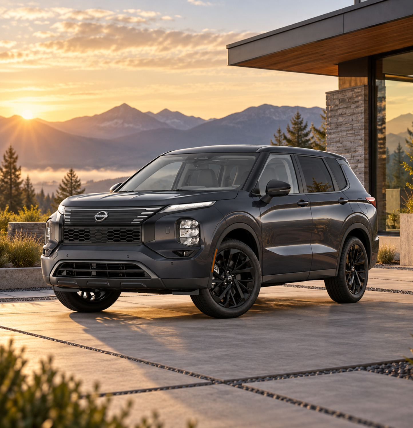 Nissan SUV at sunset