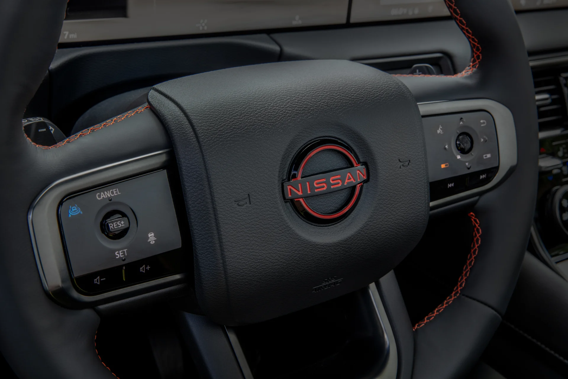 Nissan steering wheel and interior