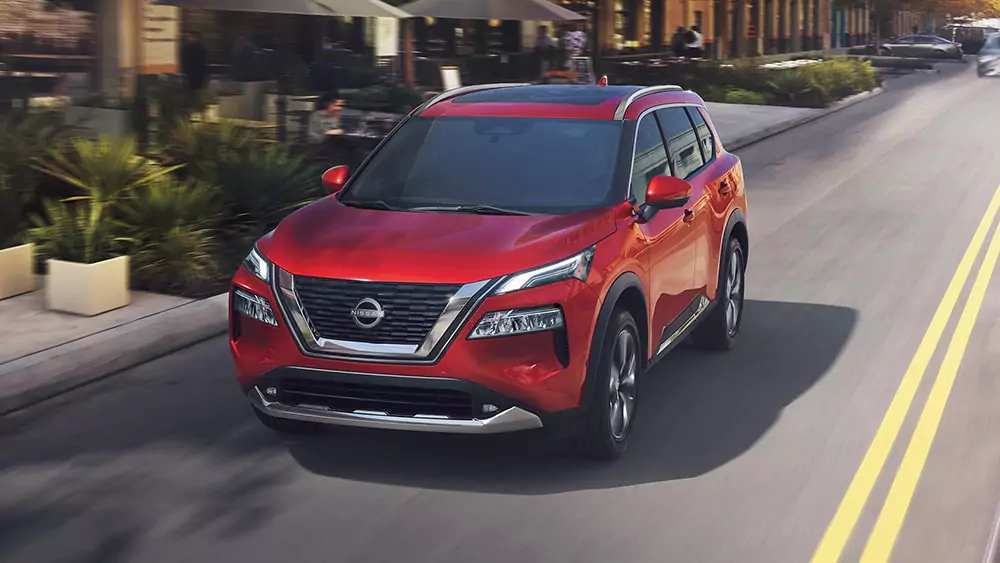 2023 Nissan Rogue red exterior