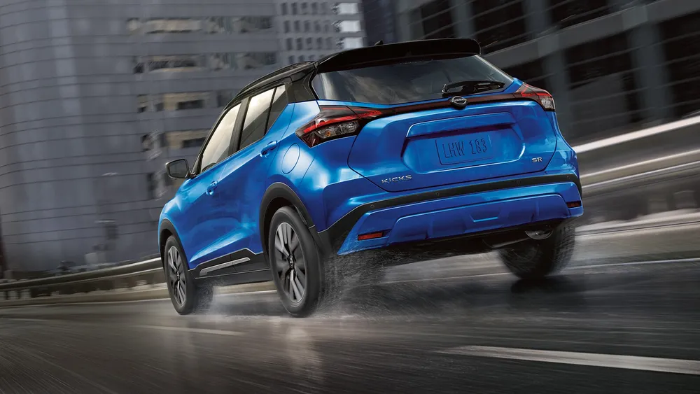 Blue Kicks rear exterior