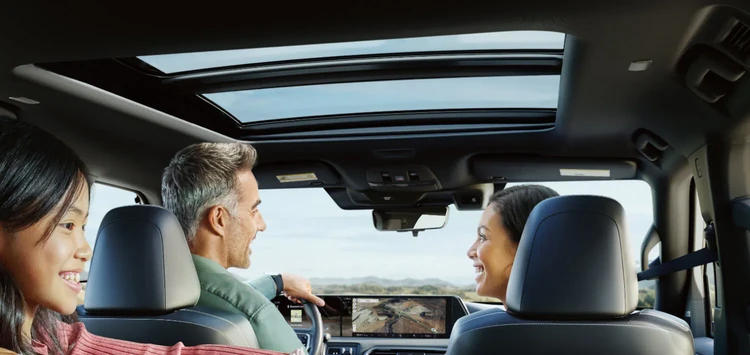 2025 Nissan Armada interior view showing panoramic moonroof