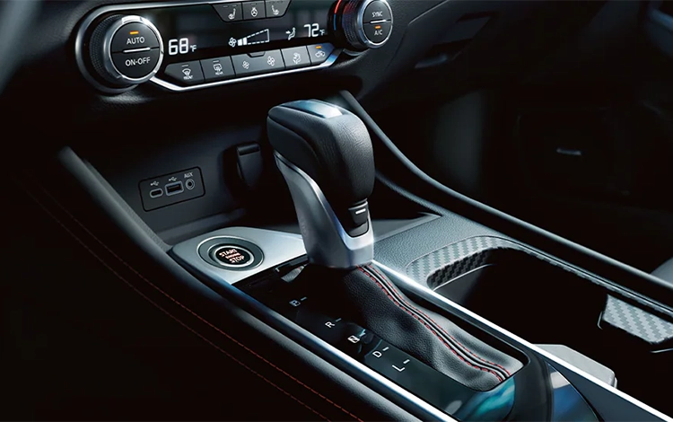 2025 Nissan Sentra® SR. With a carbon-fiber-look trim, contrasting stitching, and tasteful matte-chrome accents, everything has a refined feel and look of quality.