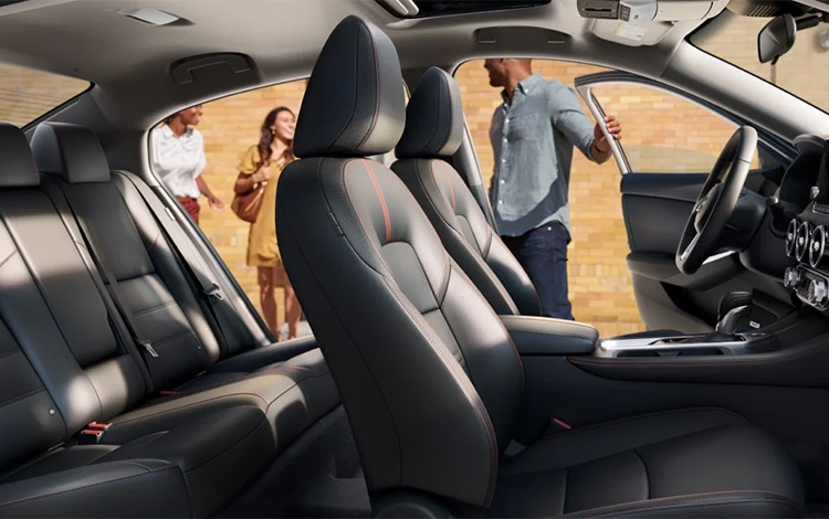 2025 Nissan Sentra® SR. Elevate your experience with the comfort of available Prima-Tex® seating with contrasting stitching.