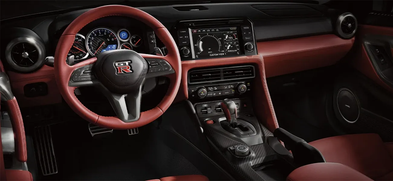 GT-R red leather cockpit