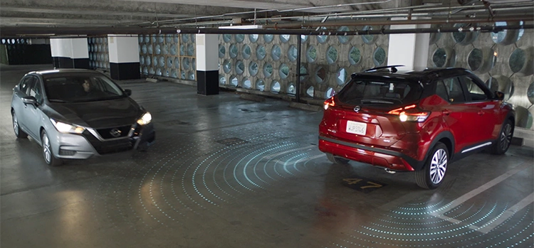 Kicks in parking garage