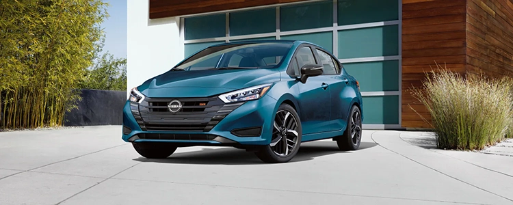 Front Three-Quarters of a Blue 2025 Nissan Versa®