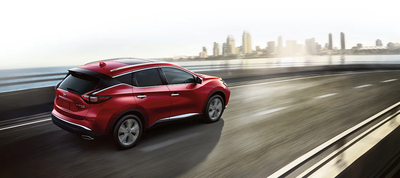 Red Murano driving